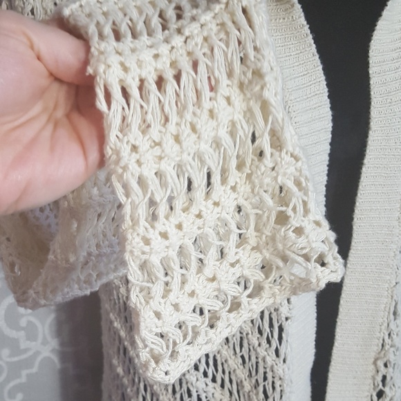 Lucky Linen Blend Open Weave Cardigan Cover-up - Picture 4 of 7